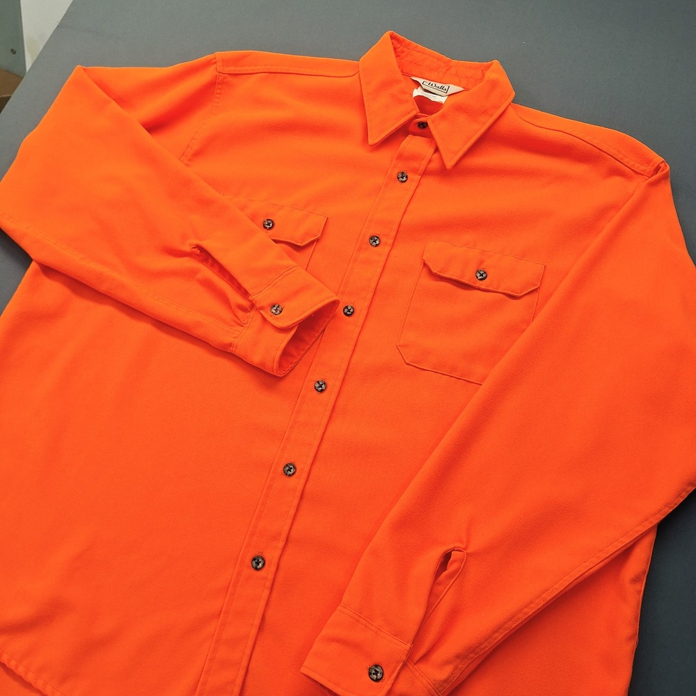 Walls Mens Blaze Orange Work Shirt XXL Tall High Vis Hunting Button Down